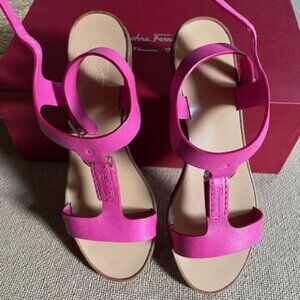 Salvatore Ferragamo Pana Sandals, Pink Women 7.5B